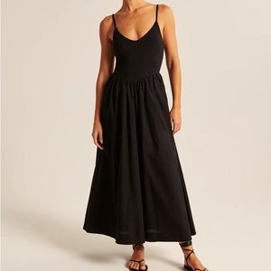Abercrombie & Fitch | Dresses | Nwot Abercrombie Mixed Fabric Dropwaist  Midi Dress | Poshmark